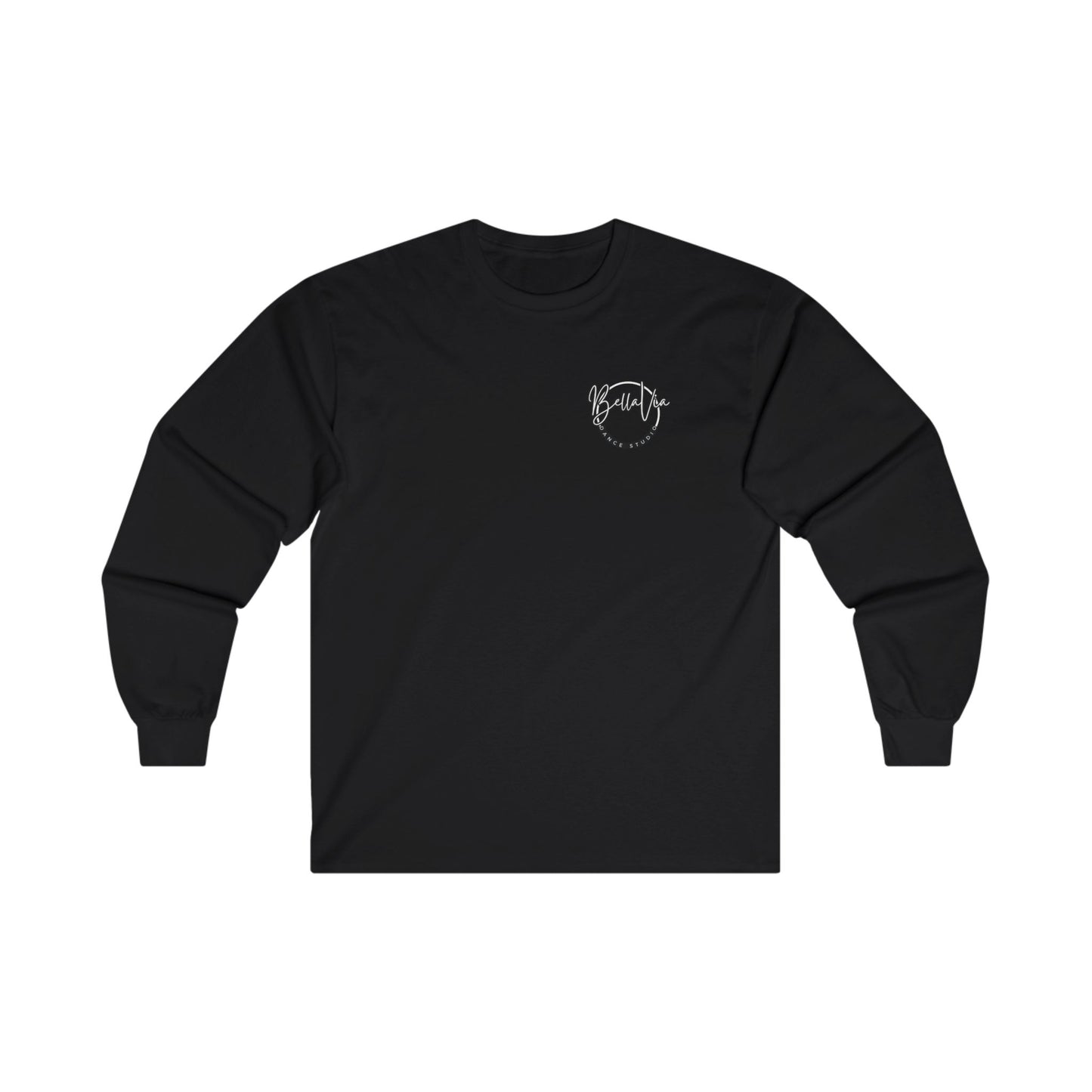 BellaVia - Unisex Cotton Long Sleeve Tee (Front Logo, Back Design)