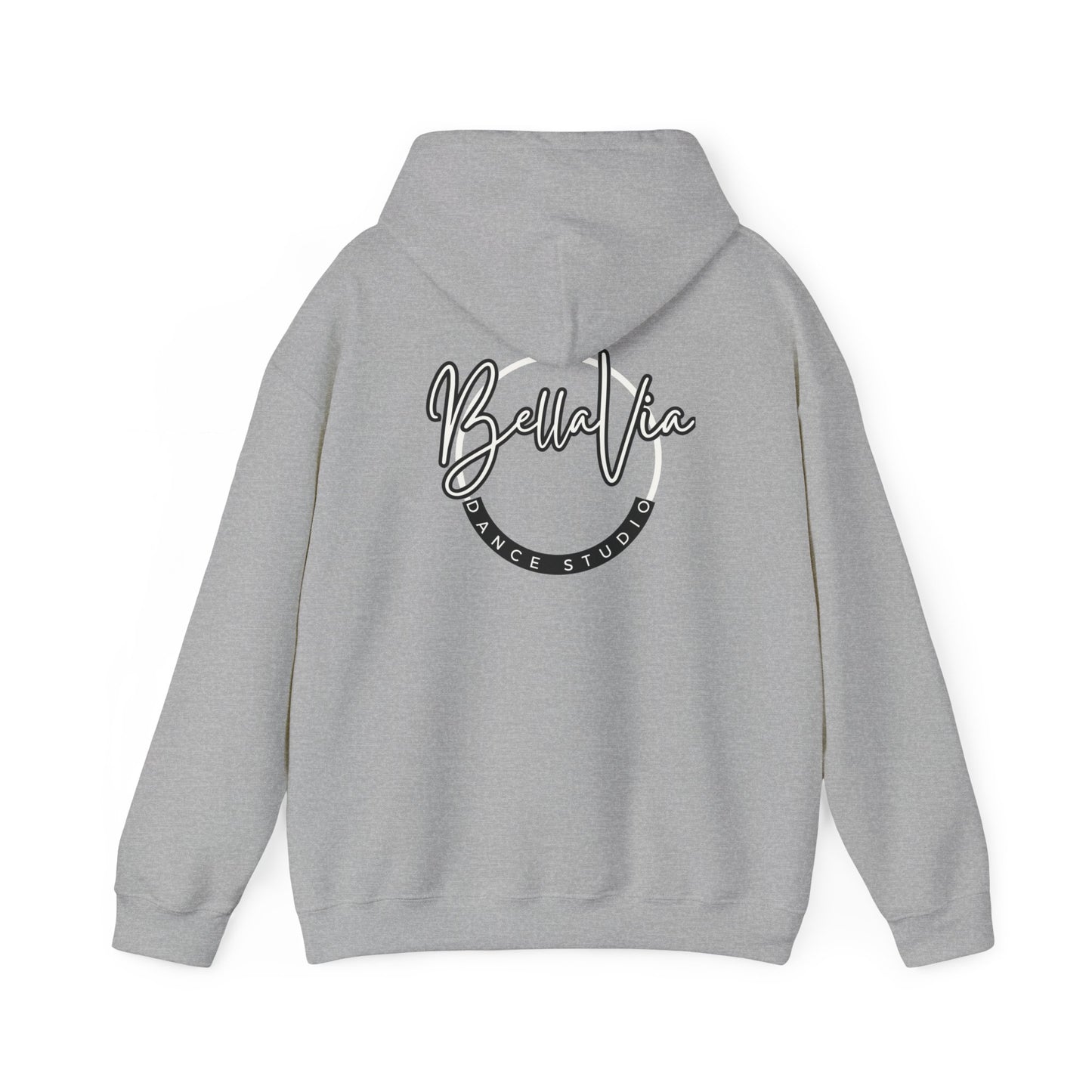 BellaVia - Unisex Hooded Sweatshirt (Front Logo, Back Design)