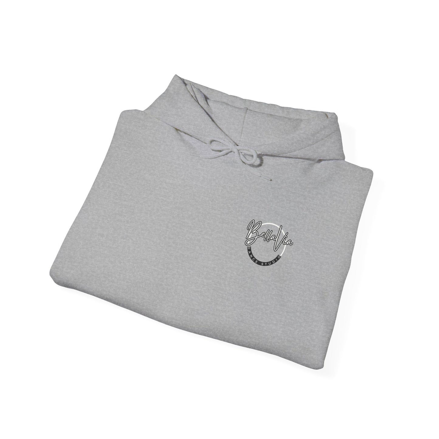 BellaVia - Unisex Hooded Sweatshirt (Front Logo, Back Design)