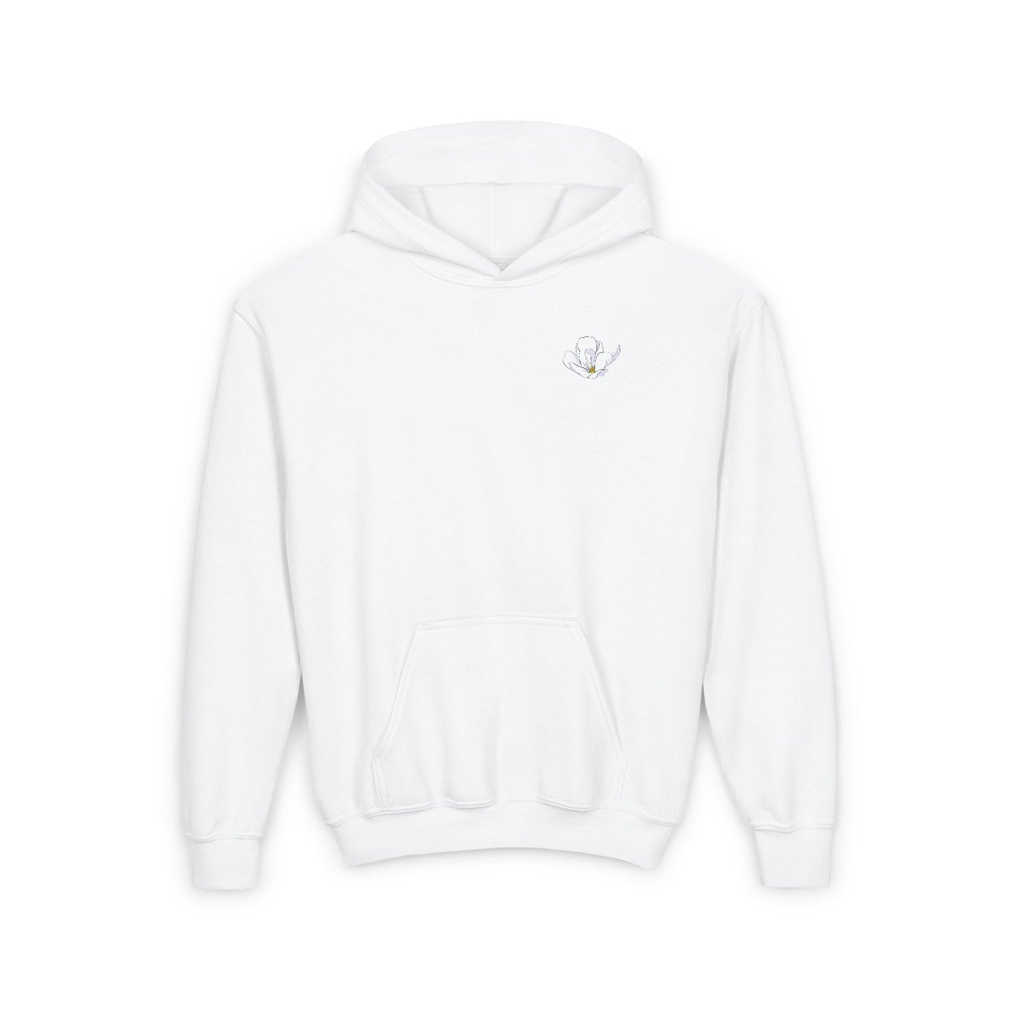 MDA - Youth Hooded Sweatshirt (Front Flower, Back Design)