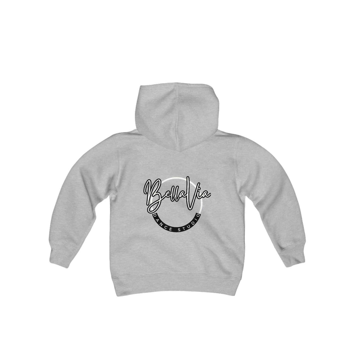 BellaVia - Youth Hooded Sweatshirt (Front Logo, Back Design)