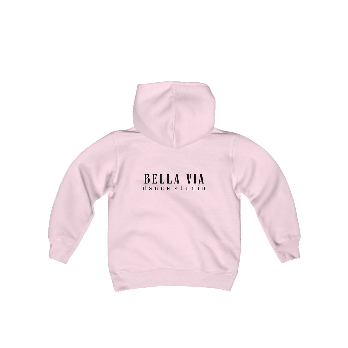 BellaVia - Youth Hooded Sweatshirt (Front Design, Back Design)