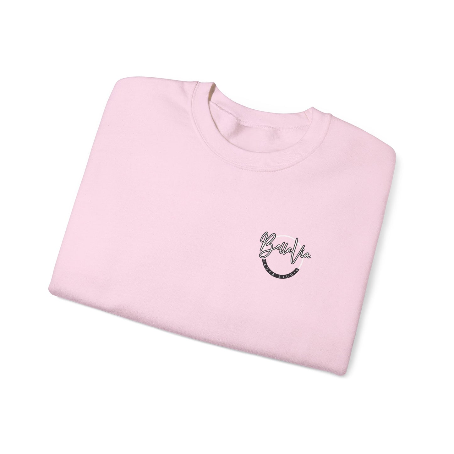 BellaVia - Unisex Crewneck Sweatshirt (Front Logo, Back Design)