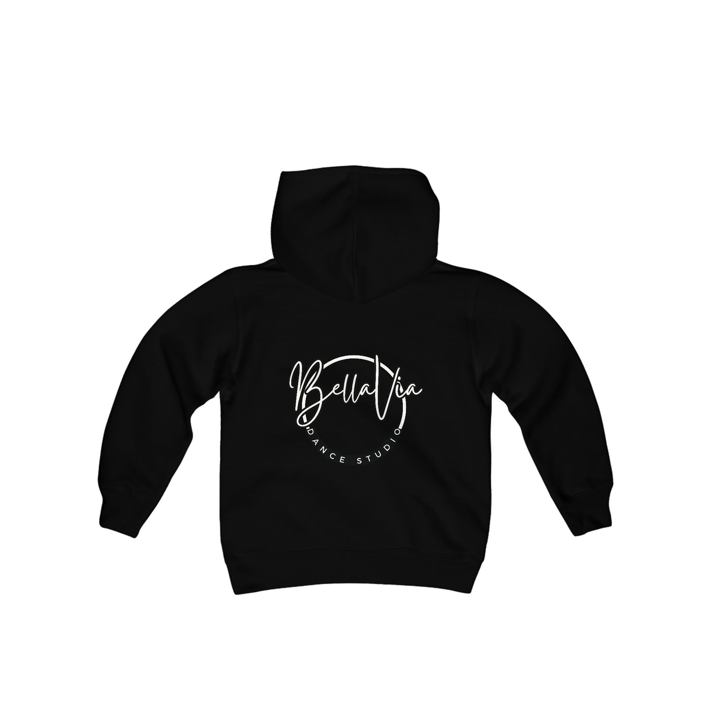 BellaVia - Youth Hooded Sweatshirt (Front Logo, Back Design)