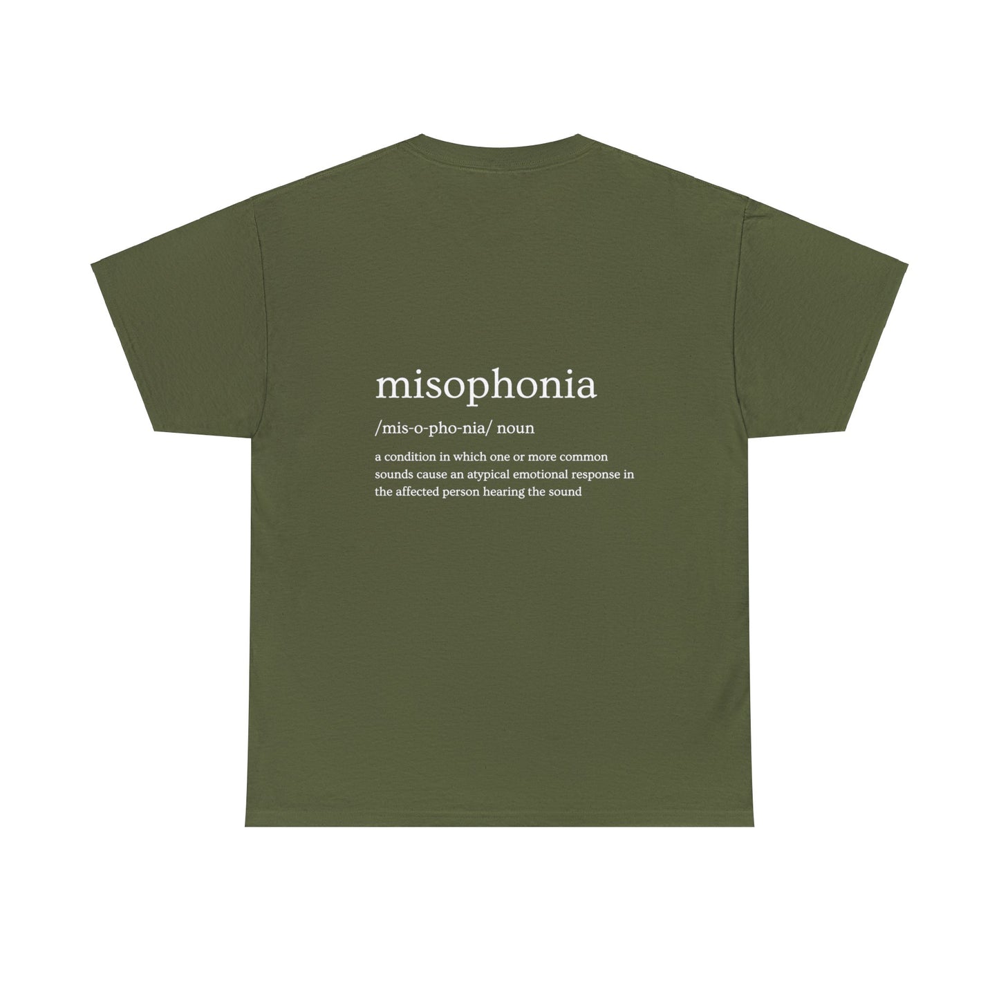 MISOPHONIA - Unisex Cotton Tee - (Front Logo, Back Design)