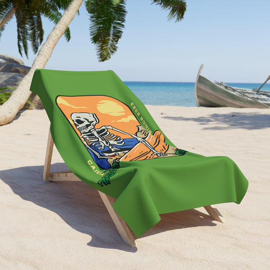 Spooky Summer Beach Towel - Light Green