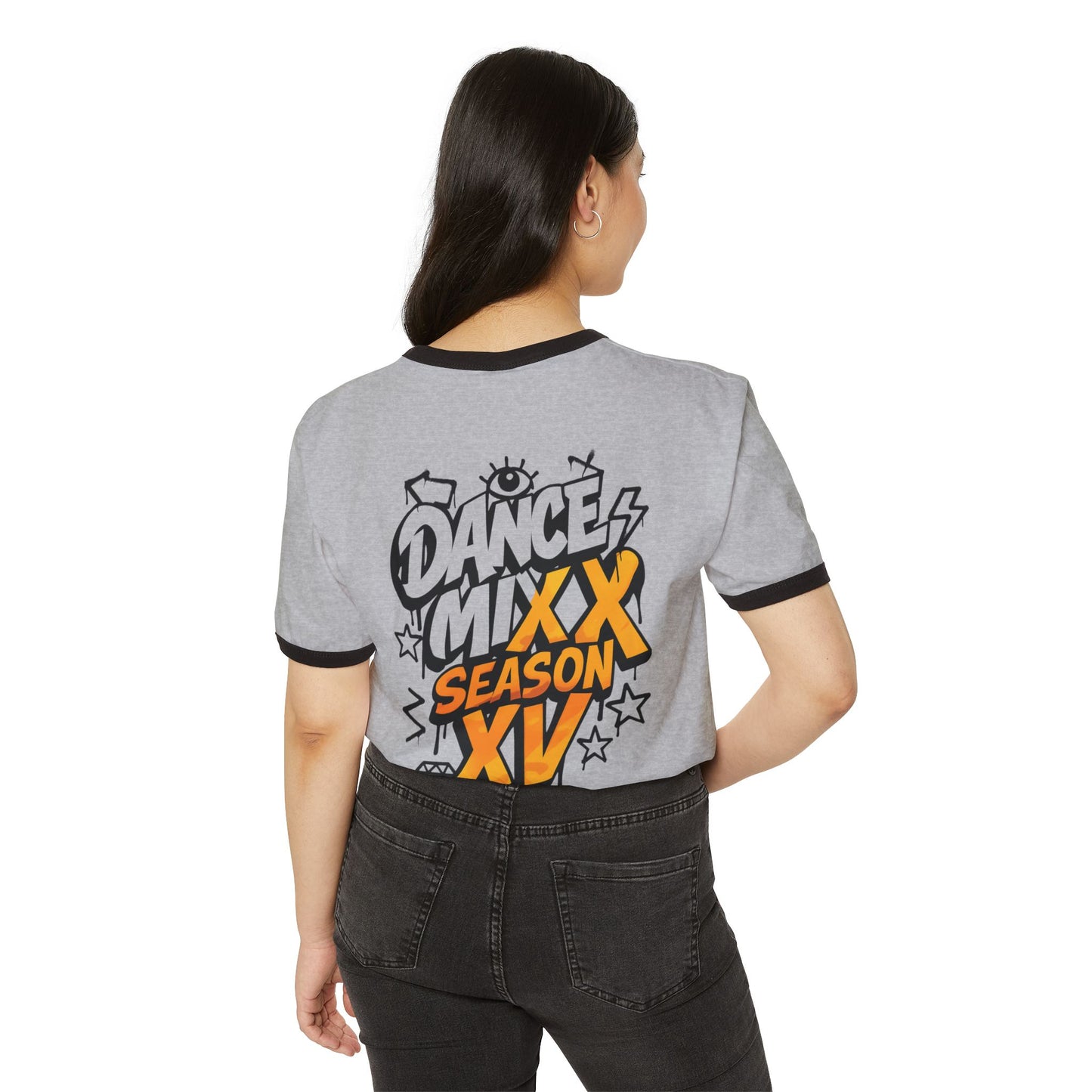 Season XV - Unisex Ringer T-Shirt (Front Logo, Back Image)