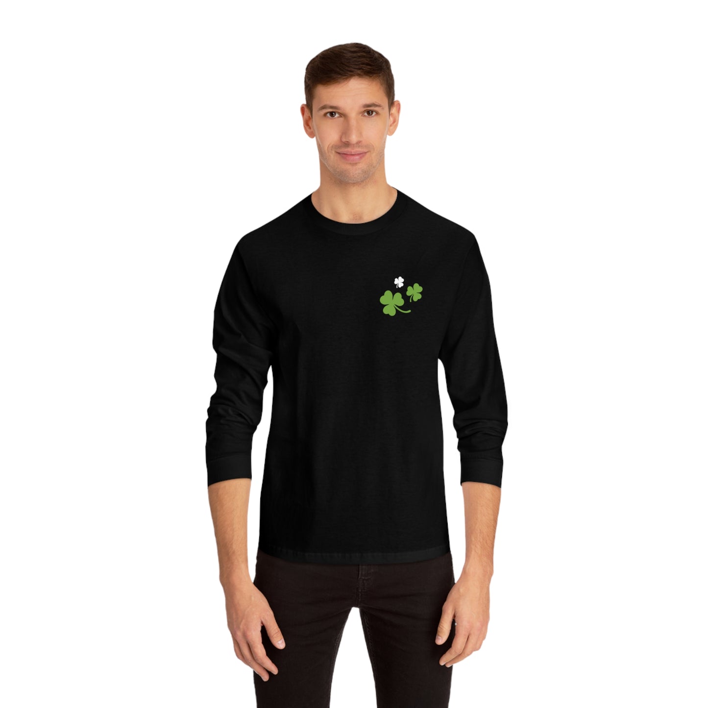 St. Patrick's Day - Unisex Long Sleeve T-Shirt - Front Logo, Back Design