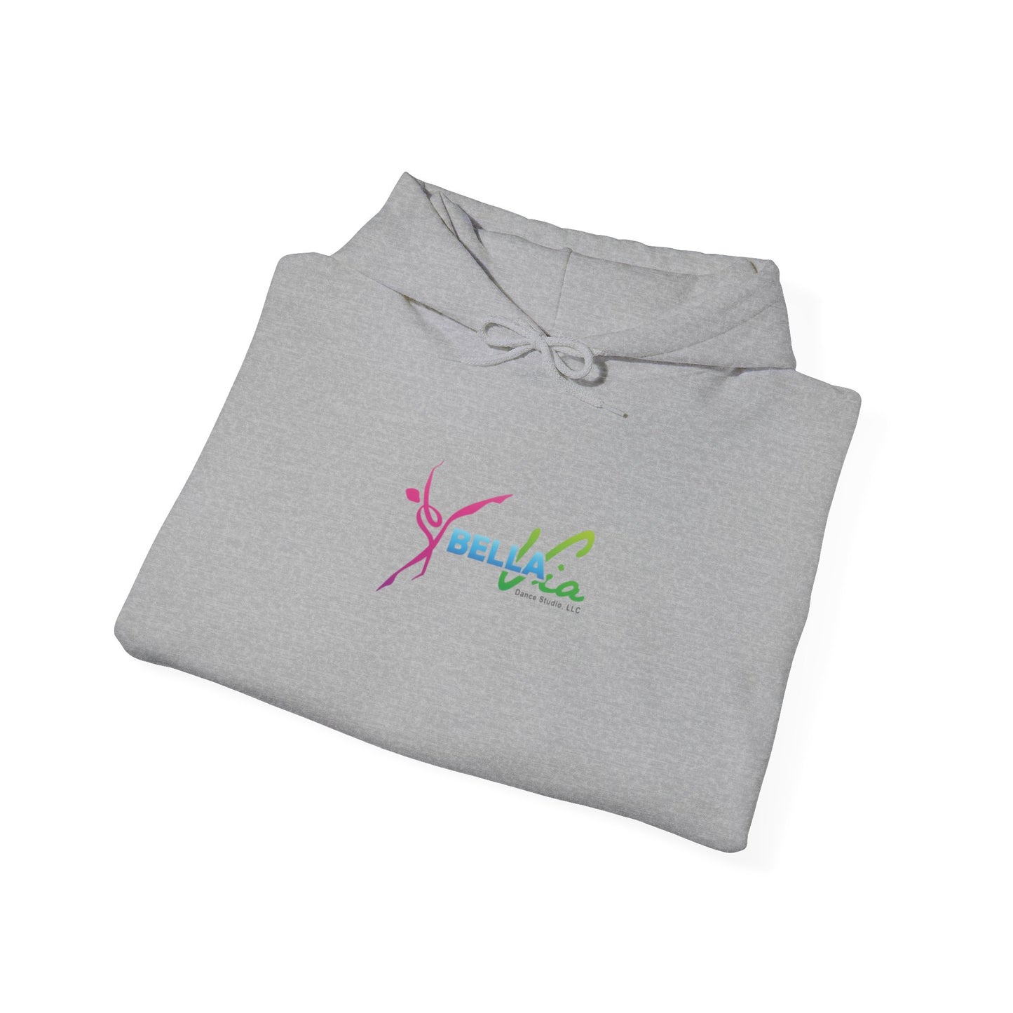 BellaVia - Unisex Hooded Sweatshirt (Front Logo, Back Design)