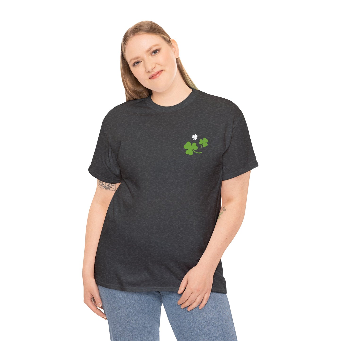 St. Patrick's Day - Unisex Cotton Tee - Front Logo, Back Design