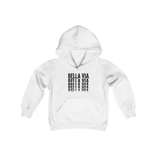 BellaVia - Youth Hooded Sweatshirt (Front Descending Logo)