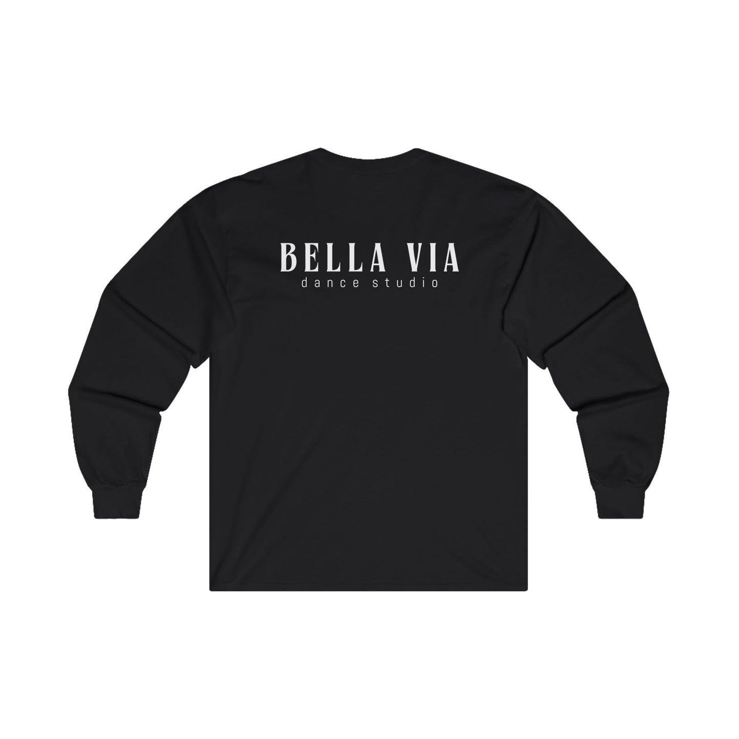 BellaVia - Unisex Cotton Long Sleeve Tee (Front Design, Back Design)