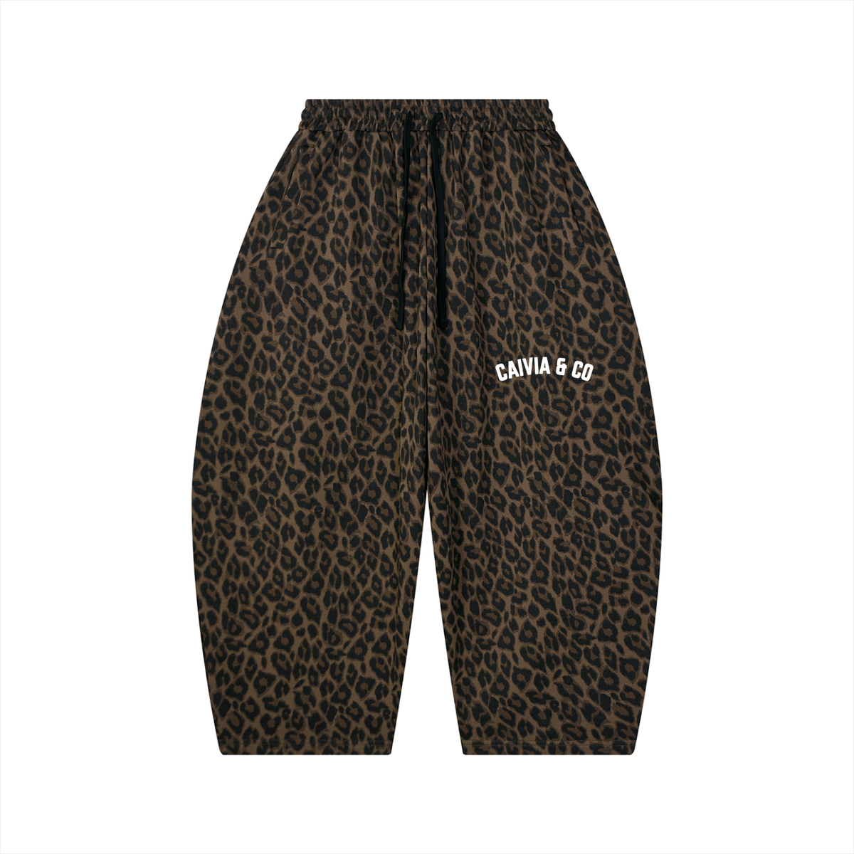 CAIVIA & Co. - Unisex Leopard Barrel Leg Sweatpants