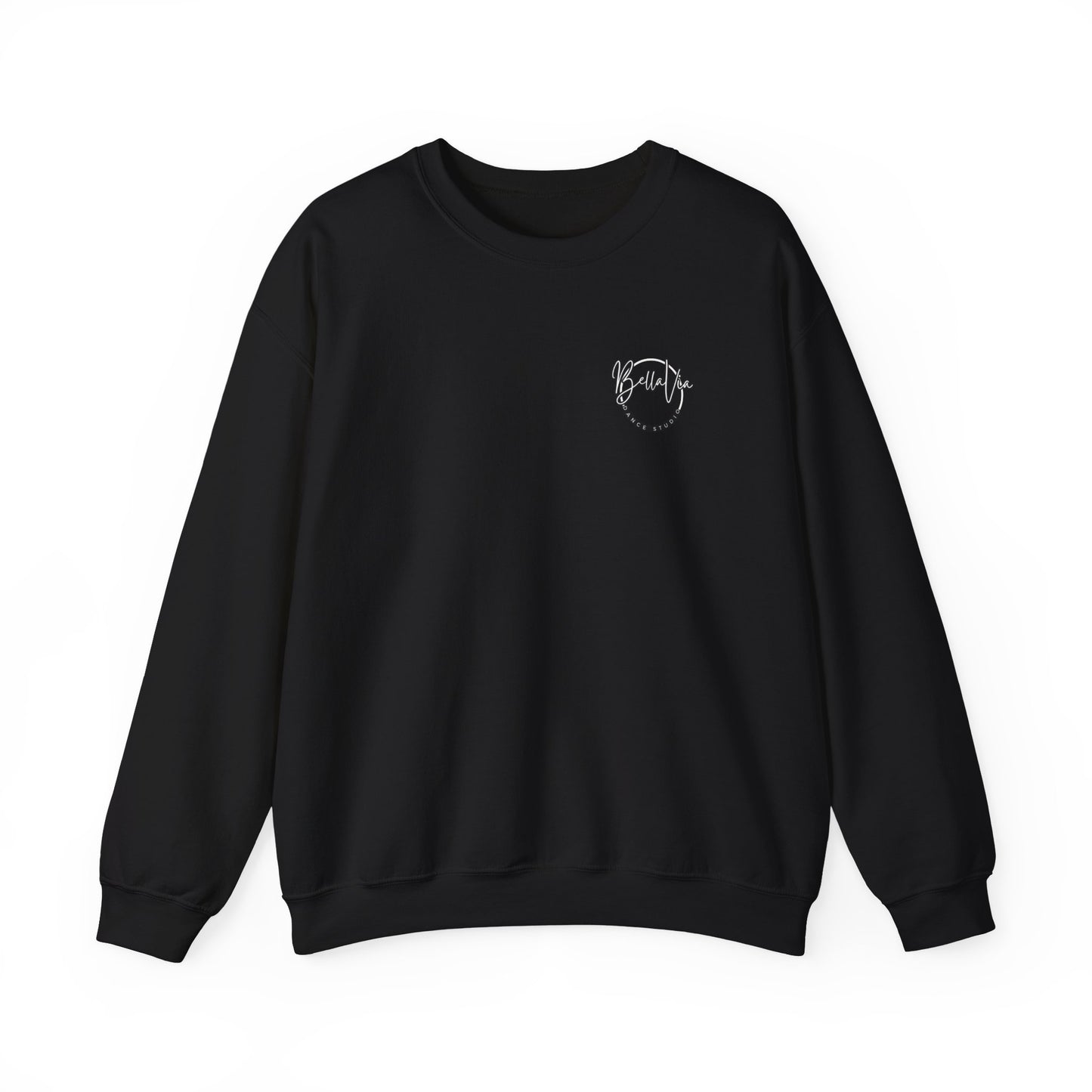 BellaVia - Unisex Crewneck Sweatshirt (Front Logo, Back Design)