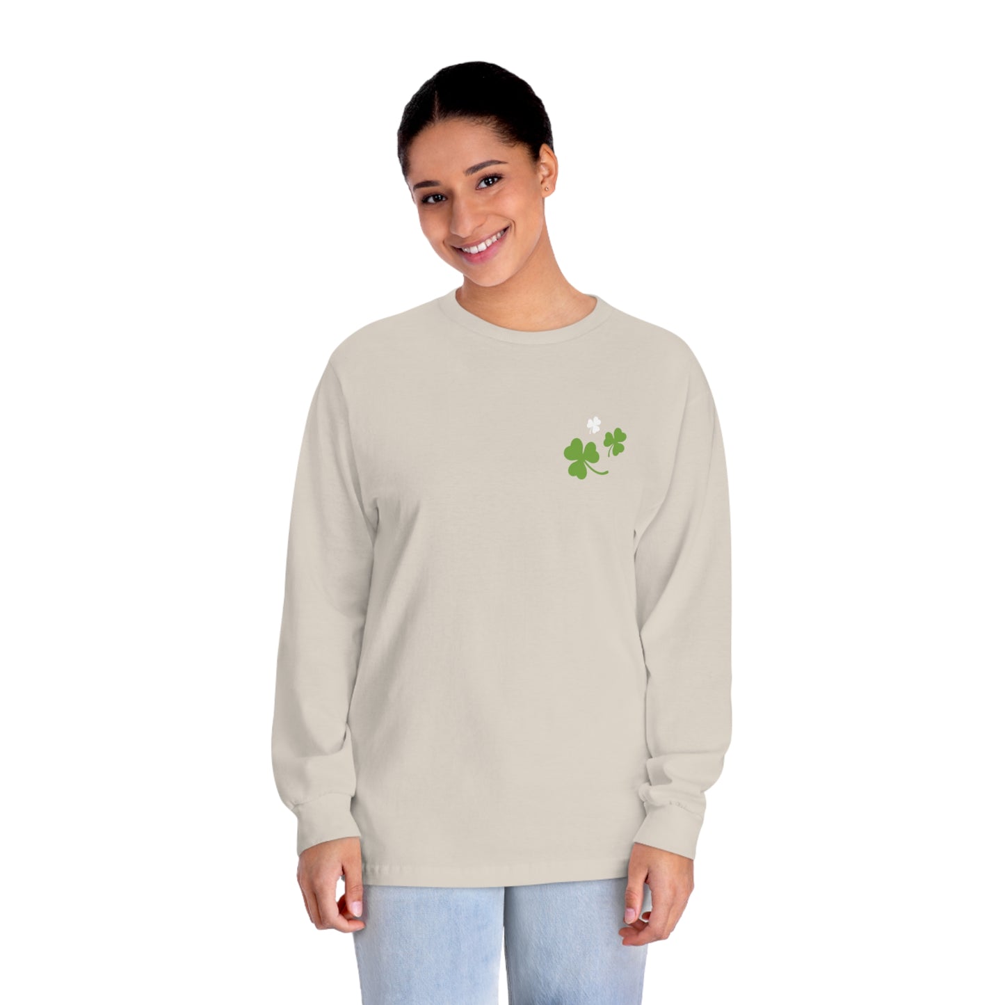 St. Patrick's Day - Unisex Long Sleeve T-Shirt - Front Logo, Back Design