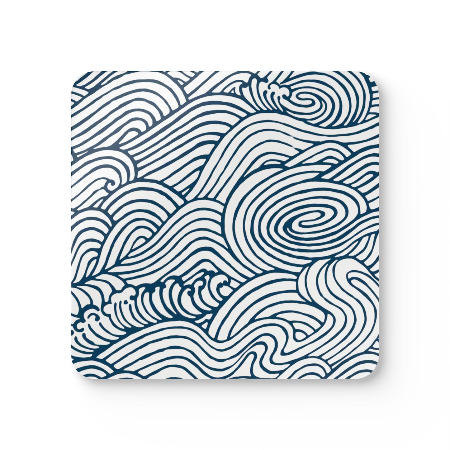 Ocean Waves Cork Coaster Set - Eco-Friendly Drinkware Accessories
