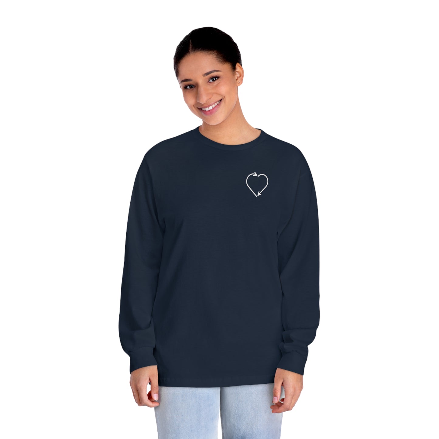 HUMAN BEING - Unisex Classic Long Sleeve T-Shirt - (Front Logo, Back Design)