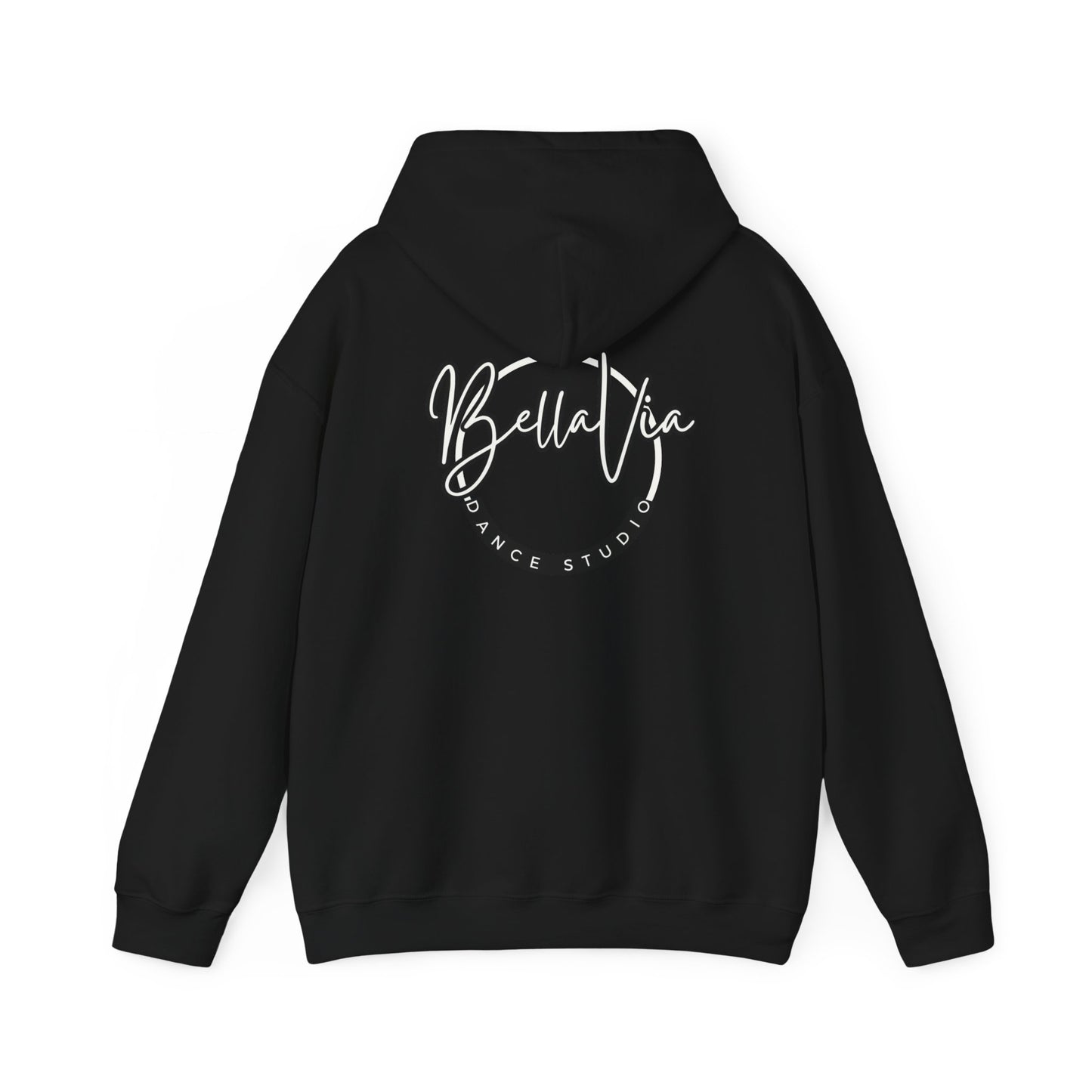 BellaVia - Unisex Hooded Sweatshirt (Front Logo, Back Design)