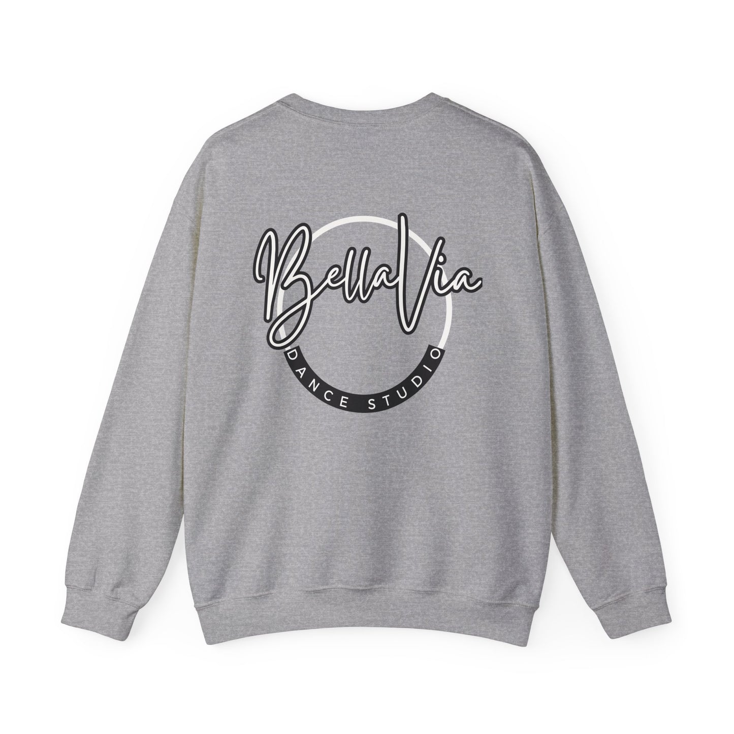 BellaVia - Unisex Crewneck Sweatshirt (Front Logo, Back Design)