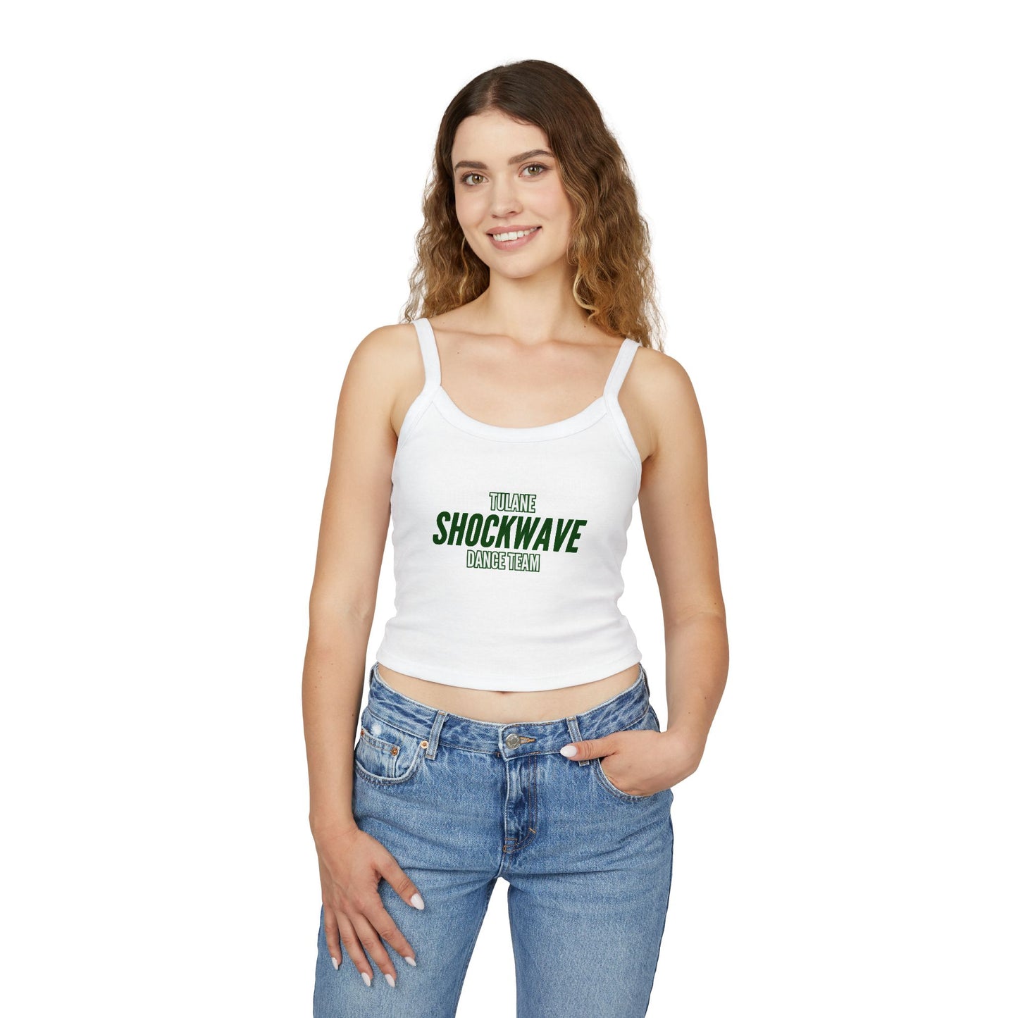 TODT - CUSTOM Women's Spaghetti Strap Tank (Front Design, Back Name) - (Multiple Colors)