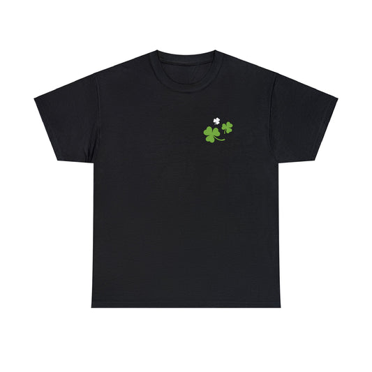 St. Patrick's Day - Unisex Cotton Tee - Front Logo, Back Design