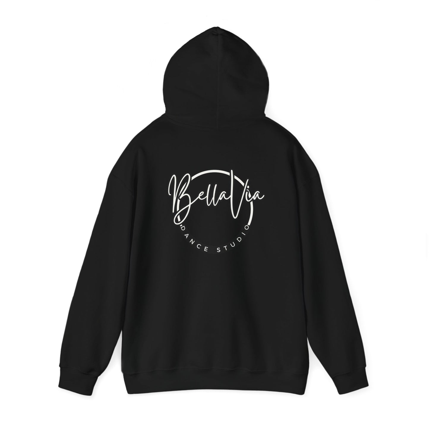 BellaVia - Unisex Hooded Sweatshirt (Front Logo, Back Design)