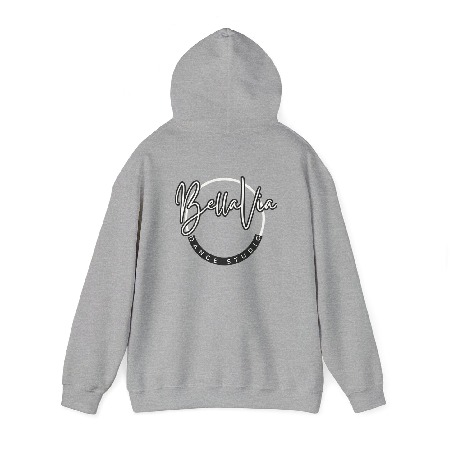 BellaVia - Unisex Hooded Sweatshirt (Front Logo, Back Design)