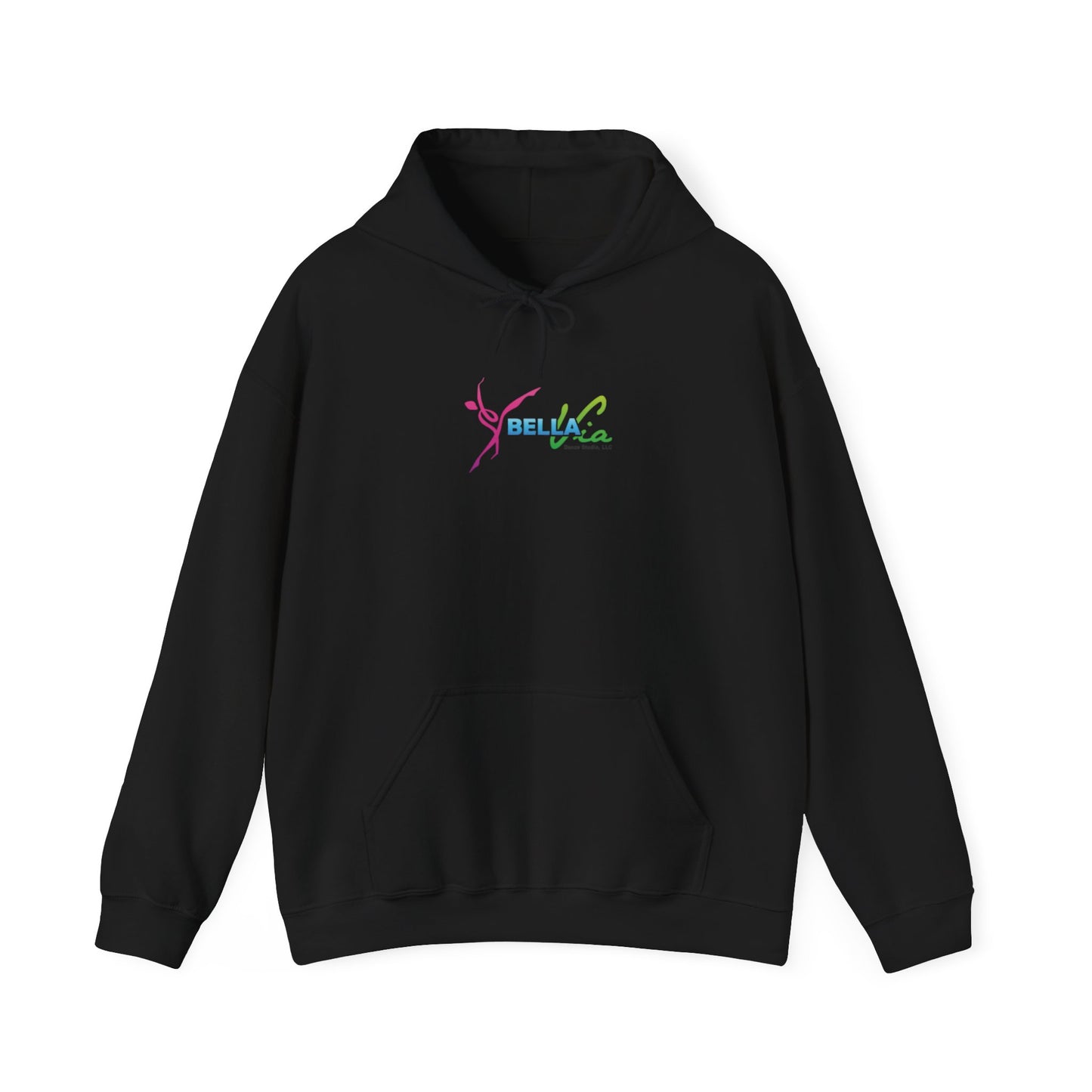 BellaVia - Unisex Hooded Sweatshirt (Front Logo, Back Design)