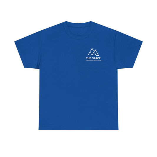 The Space - Unisex Heavy Cotton Tee (Left Chest Logo, Back Quote)
