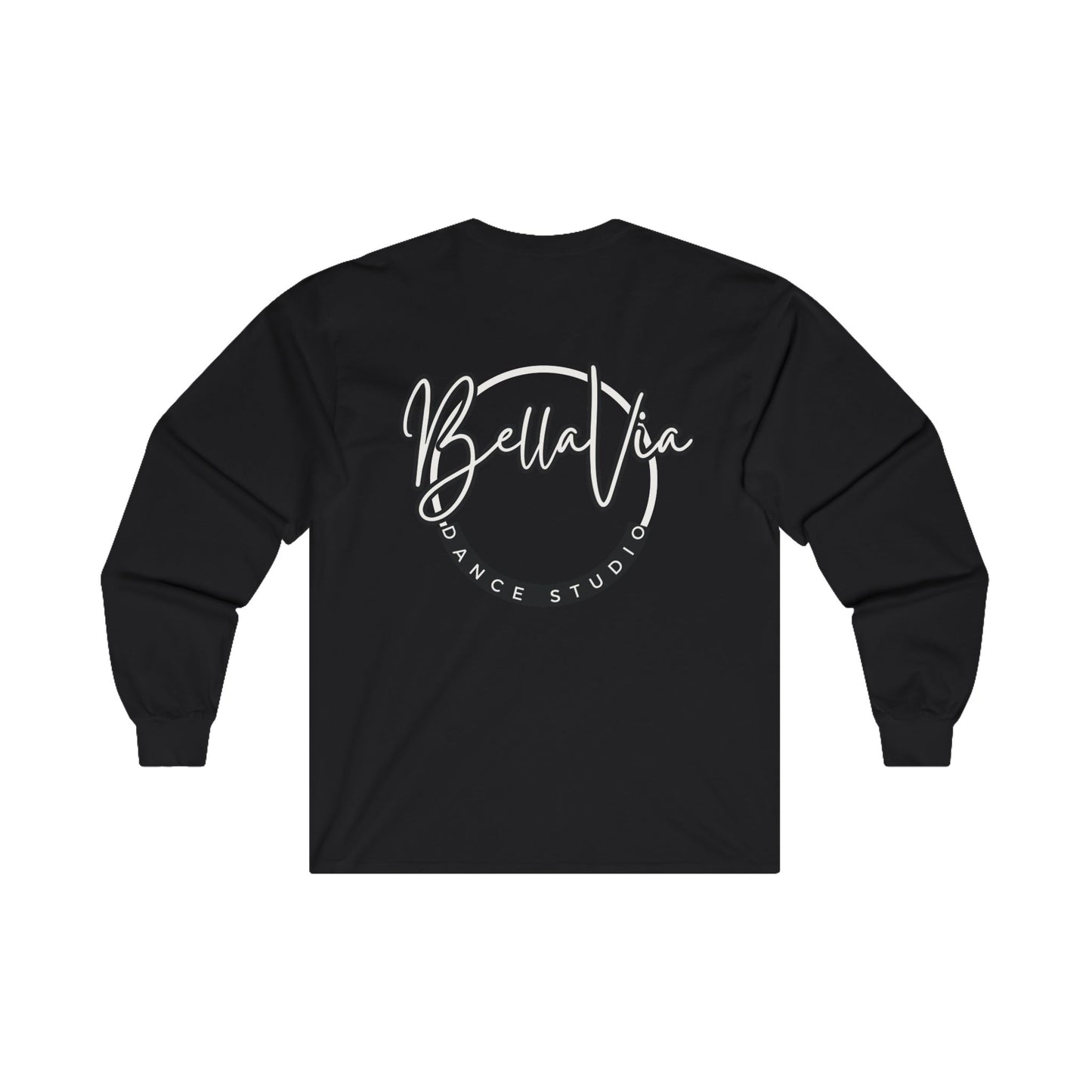 BellaVia - Unisex Cotton Long Sleeve Tee (Front Logo, Back Design)