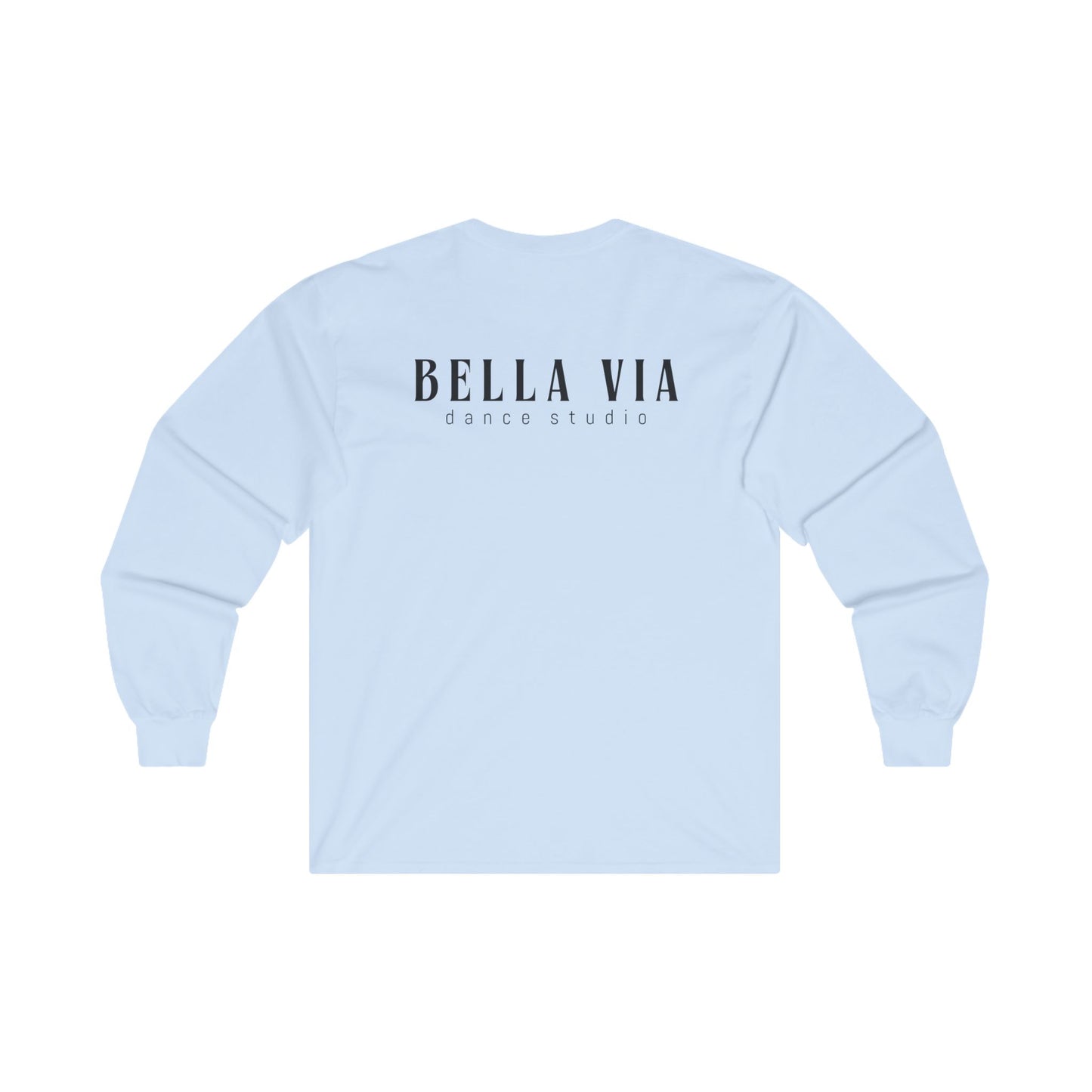 BellaVia - Unisex Cotton Long Sleeve Tee (Front Design, Back Design)