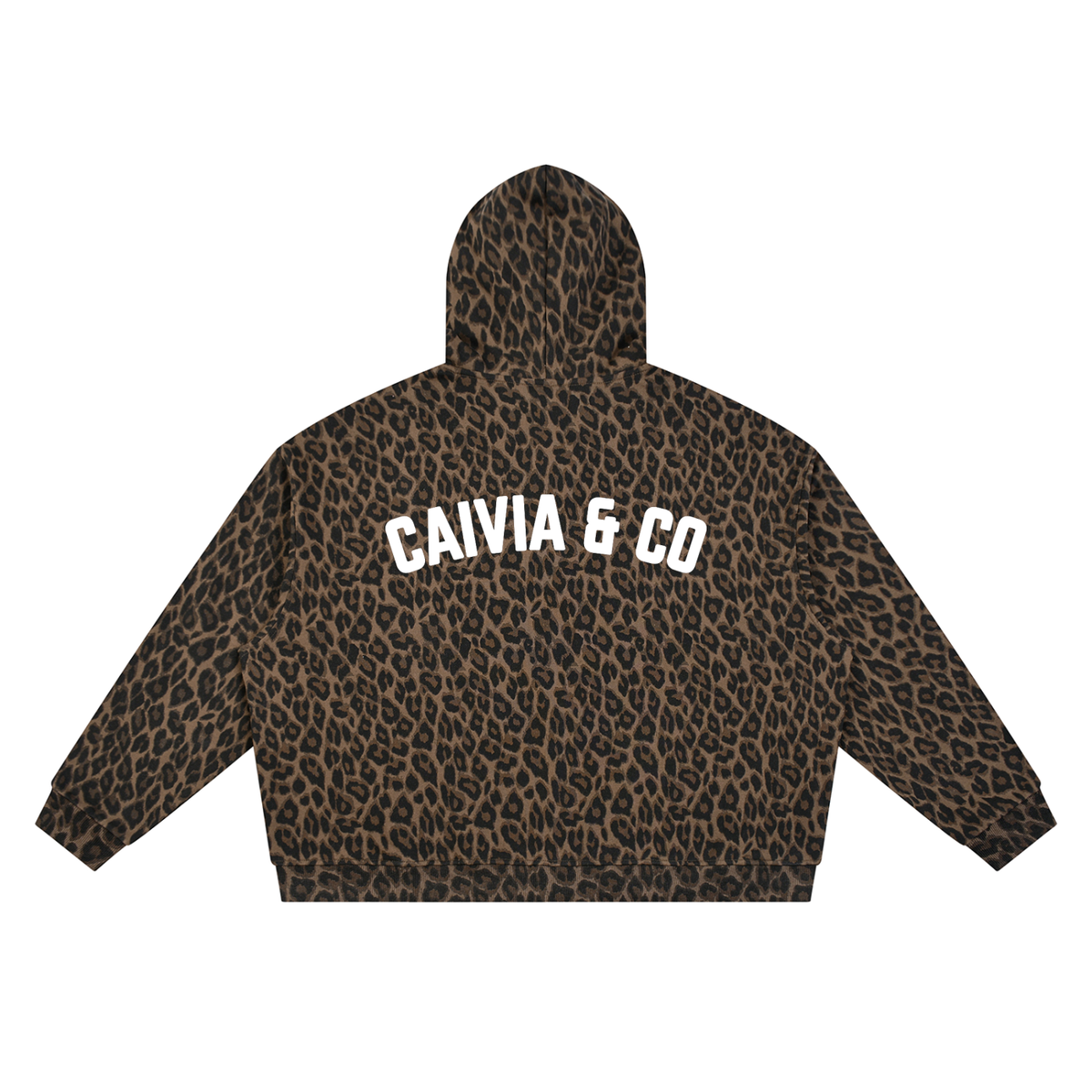 CAIVIA & Co. - Unisex Leopard Full Zip Hoodie