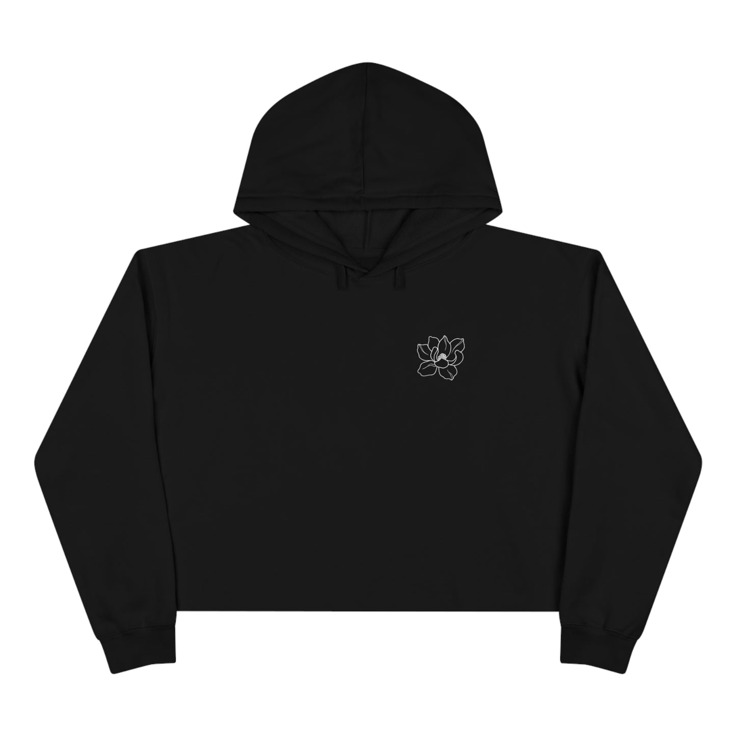 MDA - Crop Hoodie (Front Flower, Back Design)