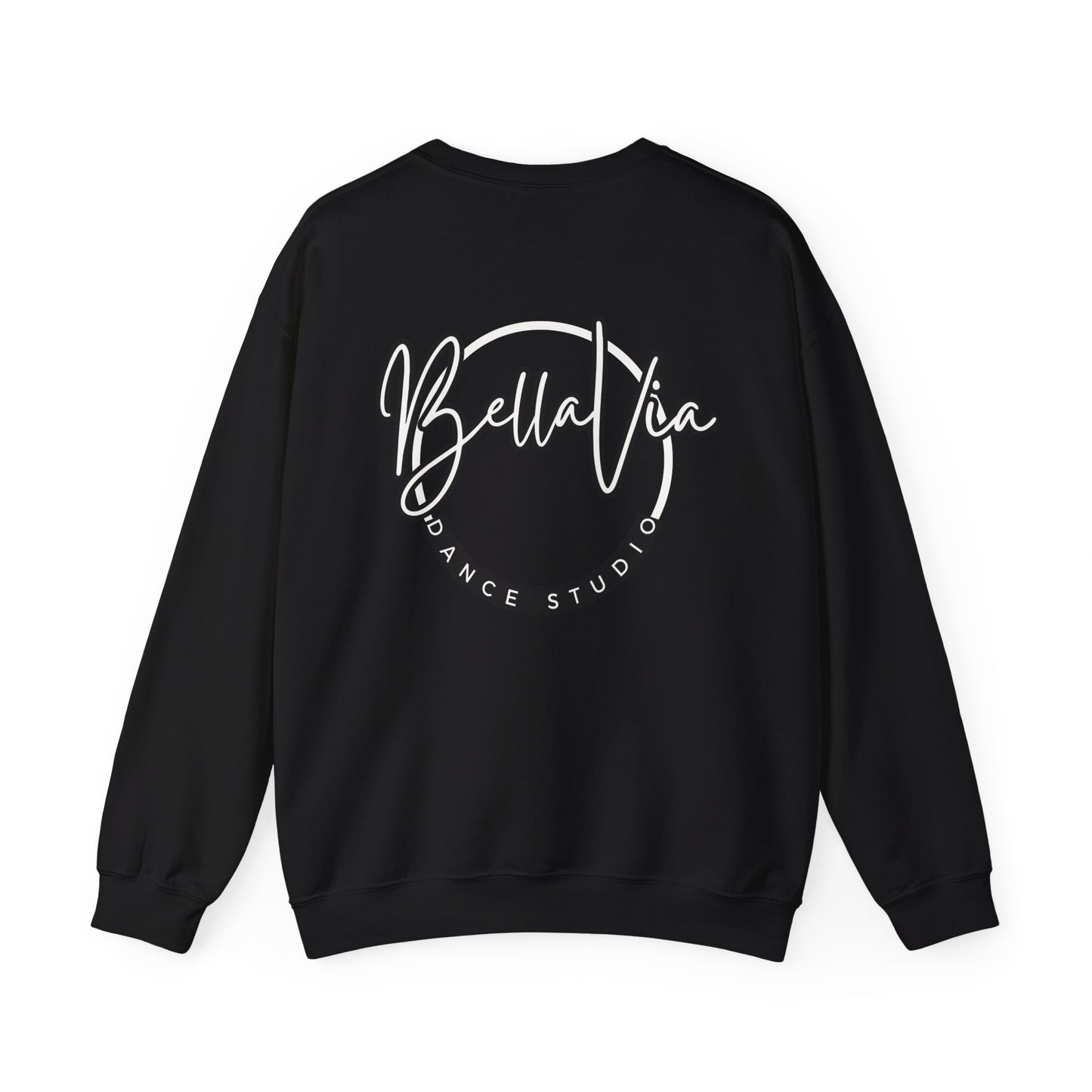 BellaVia - Unisex Crewneck Sweatshirt (Front Logo, Back Design)