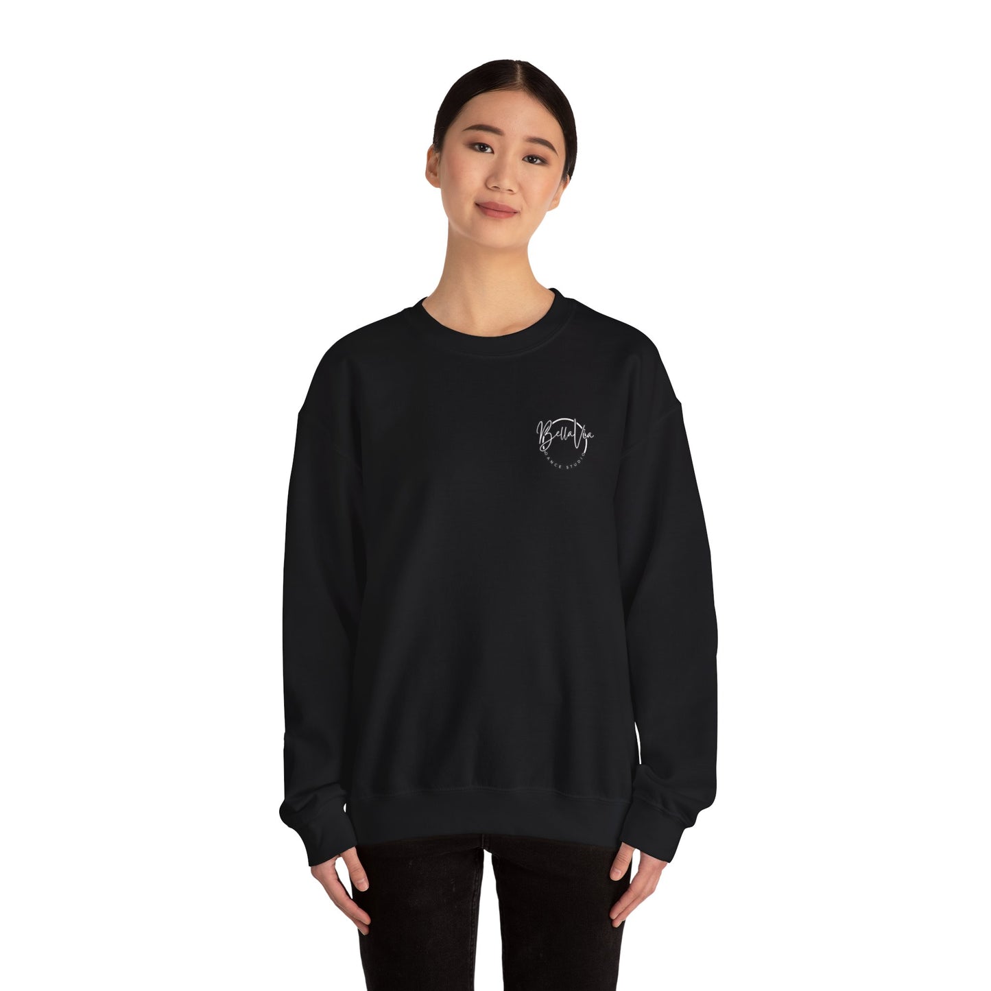 BellaVia - Unisex Crewneck Sweatshirt (Front Logo, Back Design)