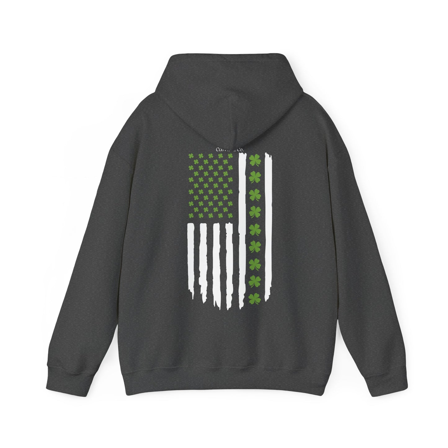 St. Patrick's Day - (RUNS SMALL) Unisex Hooded Sweatshirt - Front Logo, Back Design