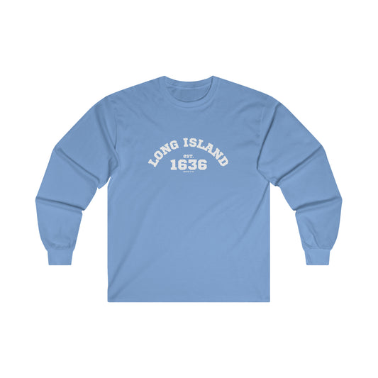 LONG ISLAND - Unisex Cotton Long Sleeve Tee-  (Front Design)