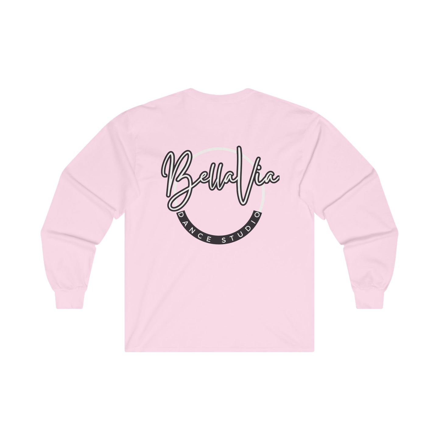 BellaVia - Unisex Cotton Long Sleeve Tee (Front Logo, Back Design)