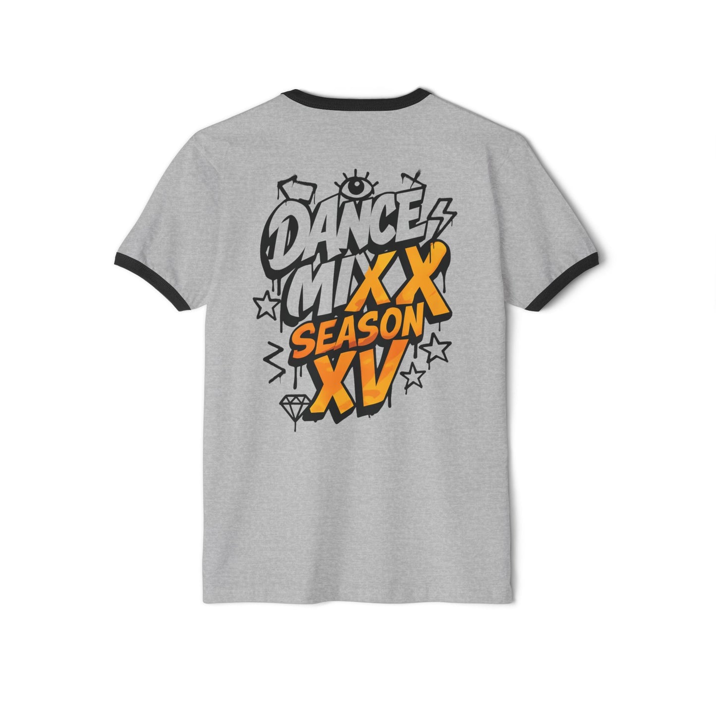 Season XV - Unisex Ringer T-Shirt (Front Logo, Back Image)