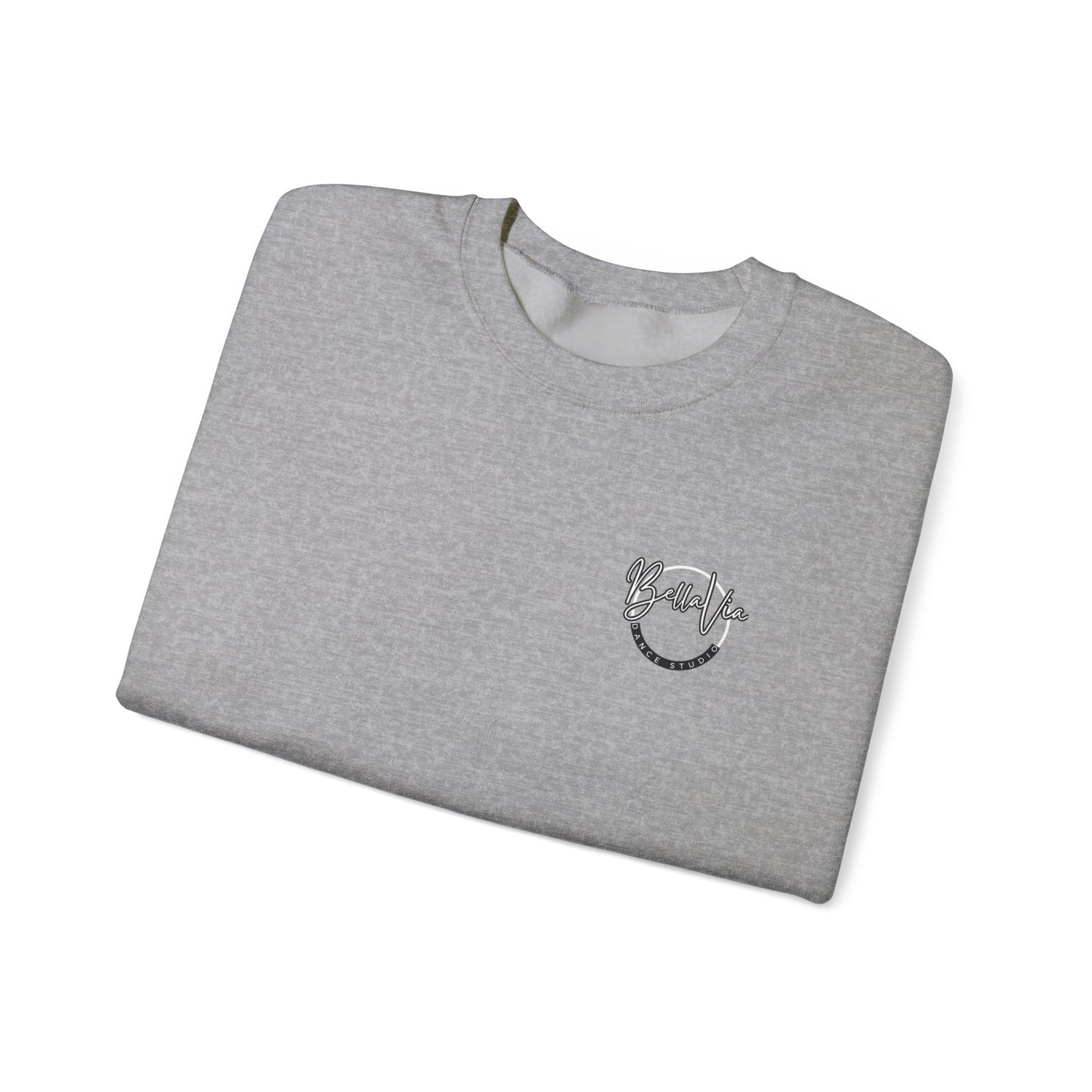 BellaVia - Unisex Crewneck Sweatshirt (Front Logo, Back Design)