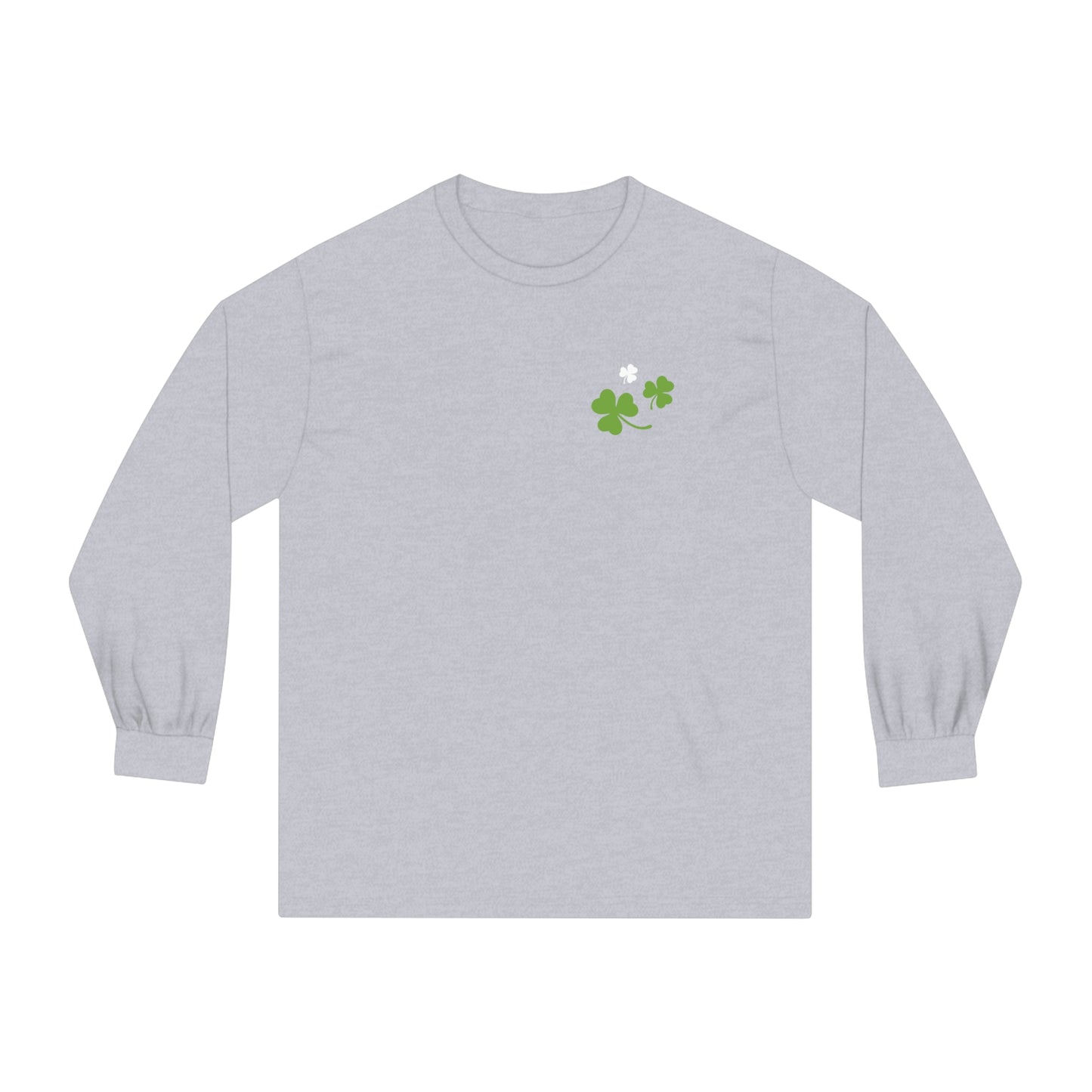 St. Patrick's Day - Unisex Long Sleeve T-Shirt - Front Logo, Back Design