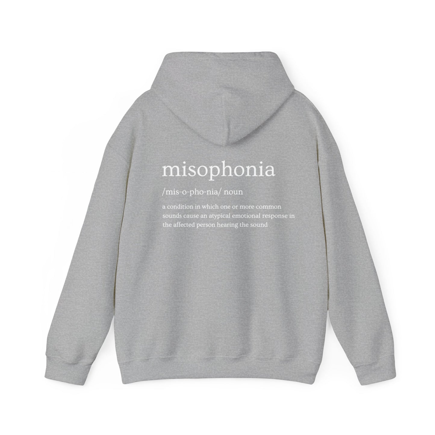 MISOPHONIA - Unisex Hooded Sweatshirt - (Logo Front, Back Design)