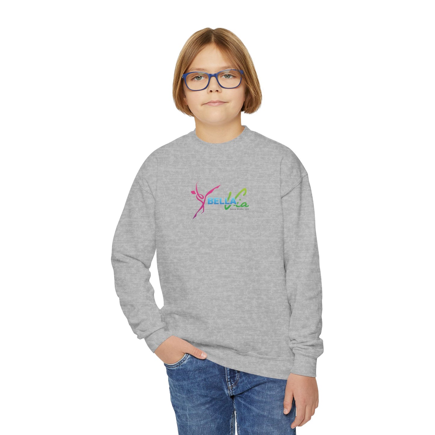 BellaVia - Youth Crewneck Sweatshirt (Front Logo)