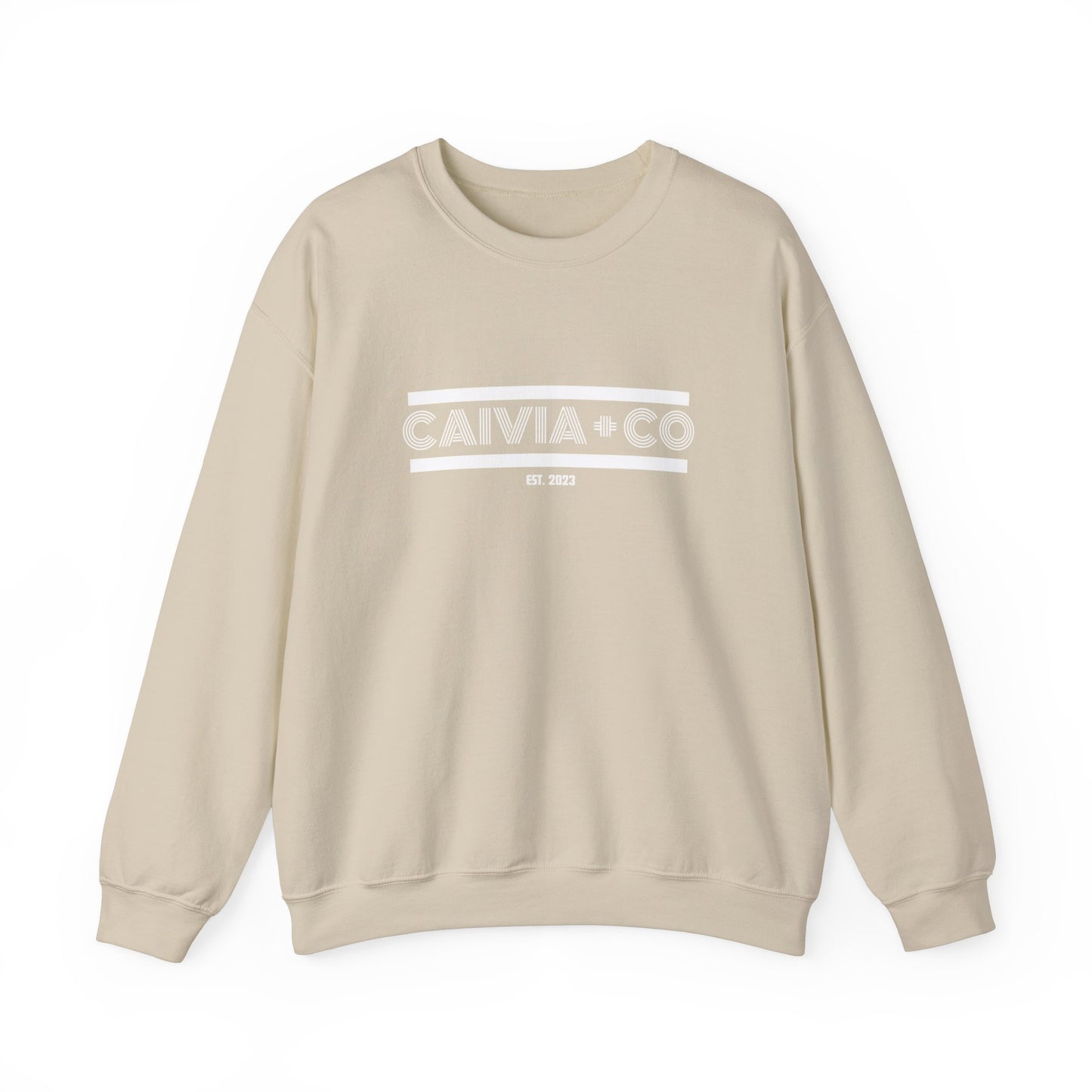 CAIVIA & Co. - Unisex Crewneck Sweatshirt (Front White C+C,  Back Color C+C)