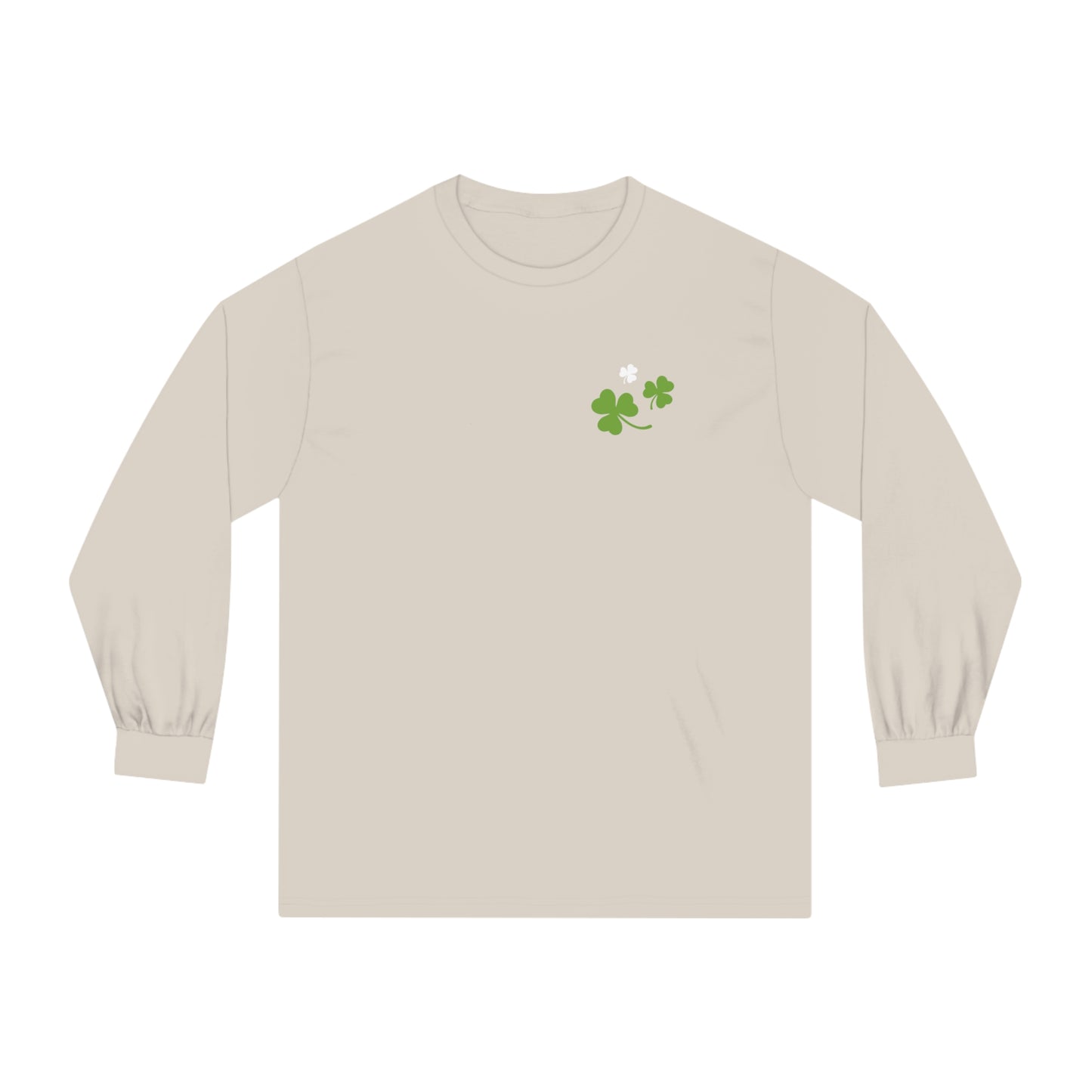 St. Patrick's Day - Unisex Long Sleeve T-Shirt - Front Logo, Back Design