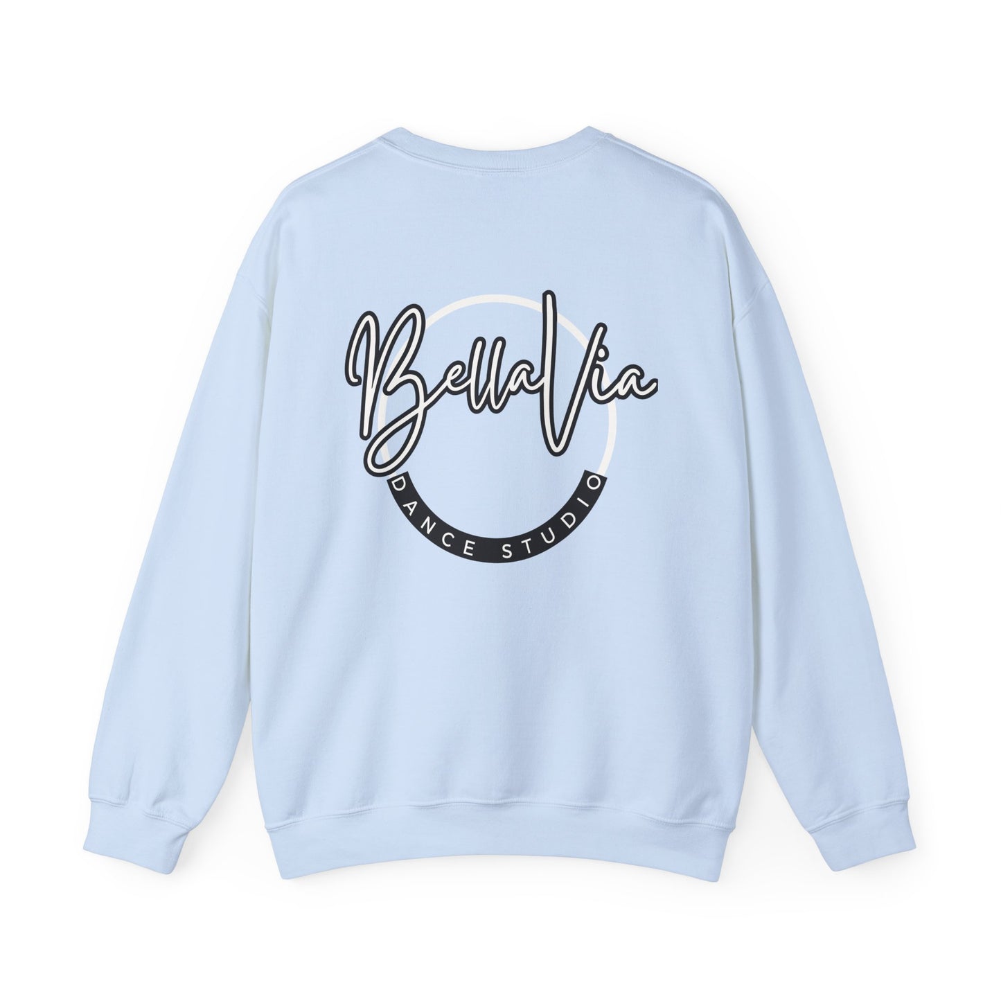 BellaVia - Unisex Crewneck Sweatshirt (Front Logo, Back Design)