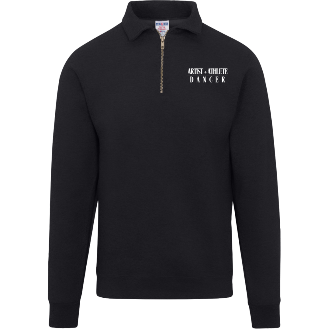 BellaVia - Mens Fleece Quarter Zip Pullover (Front Logo, Back Design)