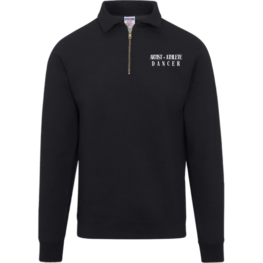 BellaVia - Mens Fleece Quarter Zip Pullover (Front Logo, Back Design)