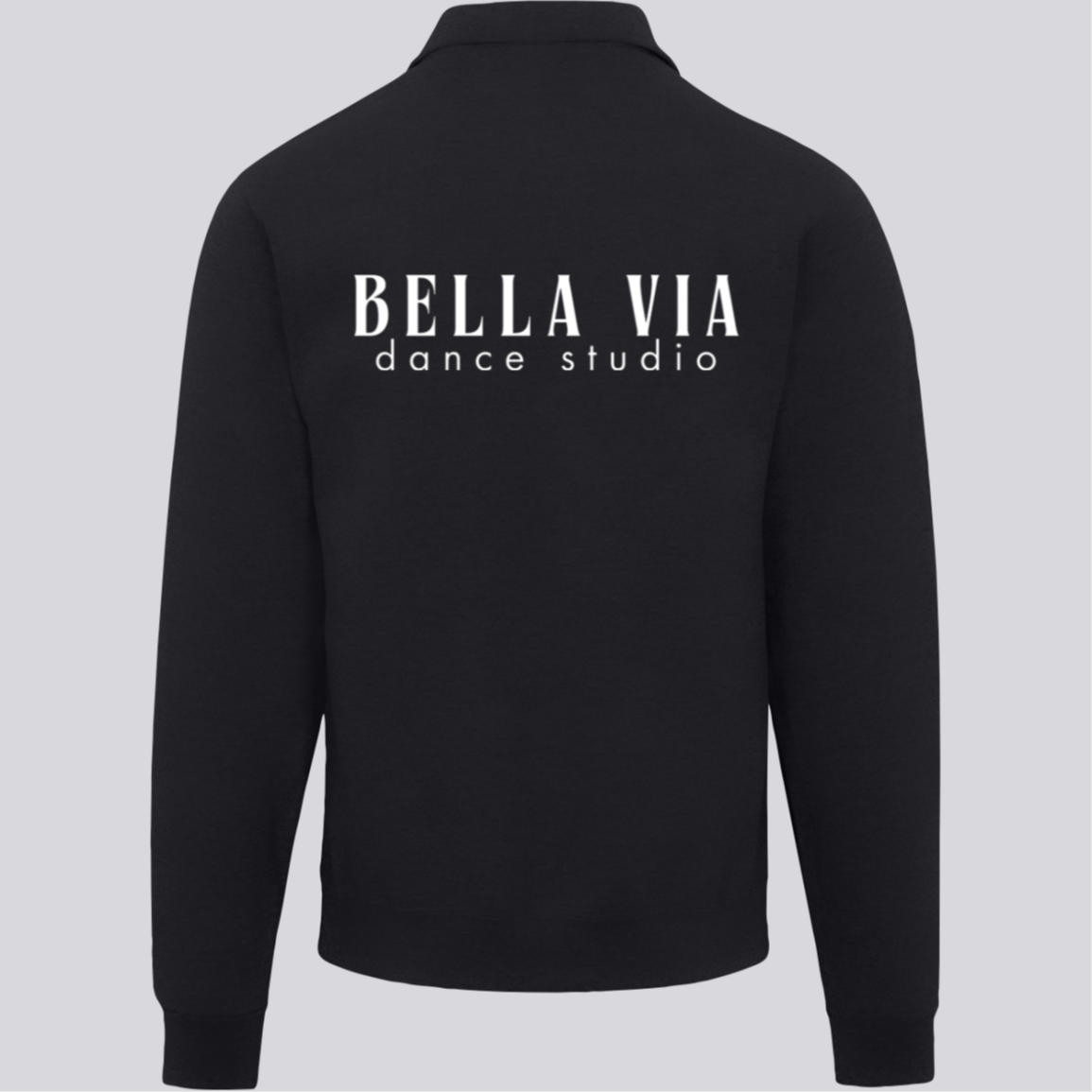 BellaVia -  Mens Fleece Quarter Zip Pullover (Front Logo, Back Design)