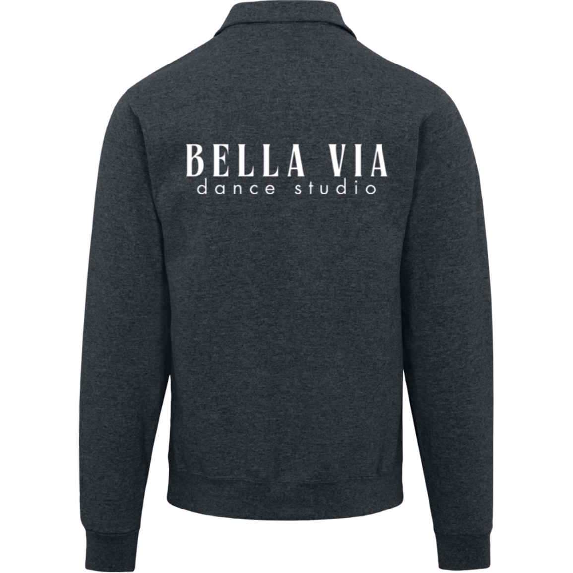 BellaVia - Mens Fleece Quarter Zip Pullover (Front Logo, Back Design)